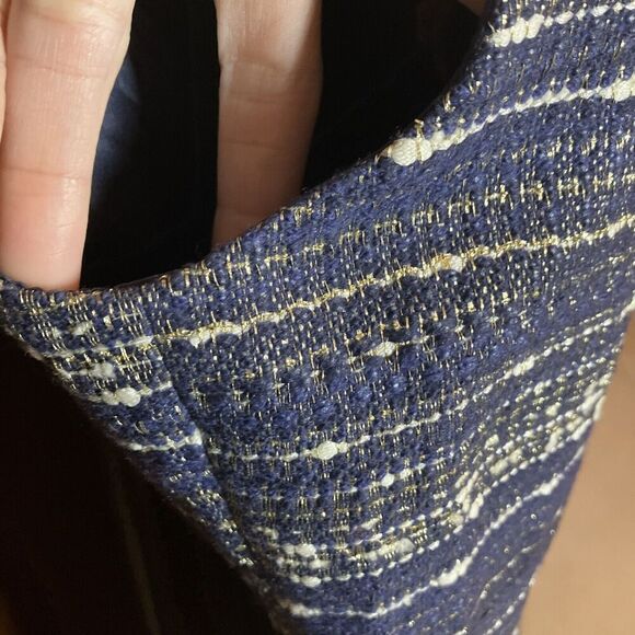 Lilly Pulitzer Ruthy Dress True Navy Metallic Boucle Cap Sleeve Preppy Size 4 - Picture 8 of 12